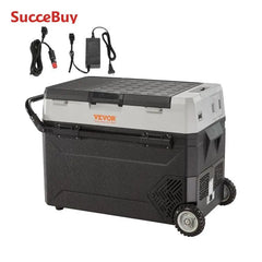 SucceBuy 38L/53L Portable Car Refrigerator Freezer Electric Mini Fridge Ice Box with Wheels Compressor for Camping Outdoor Car