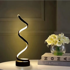1pc spiral table lamp for bedroom, office, bedside table, bookshelf, living room, home decoration