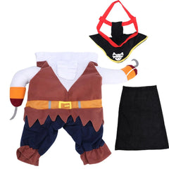 Adorable Pet Pirate Costume - Cute Polyester Halloween Outfit for cats & Dogs, Fun Dress-Up Clothes