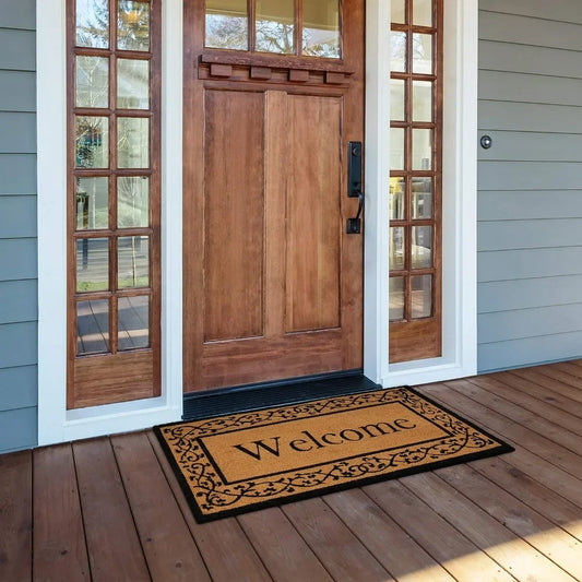 120073672WELC Heavy-Duty Extra-Large 3' X 6' Doormat Natural, Black