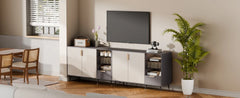 47" Sideboard Cabinet with 2 Doors and Drawer, Sideboard Buffet Cabinet with Storage, Coffee Bar with Adjustable Shelves