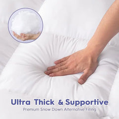 Ultra Thick Queen Bed Cover 900 GSM Mattress Topper Down Replacement Microfiber Filling Ultra Soft Deep Pocket All Season