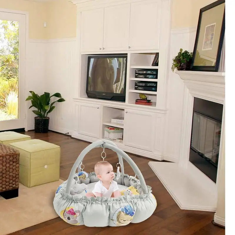Toddler Play Mat Activity Gym 5-In-1 Toddler Activity Gym Center With Toys Enlarged Thick Fence Plush Play Blanket For Kids