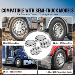 SucceBuy  Axle Wheel Covers Dome Axle Cover for Semi Truck ABS Electroplate Rust-Resistant Lug Nut Cover Universal Axle Cover