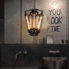 Industrial Metal Steampunk Pendant Hanging Lamp Black Retro Chandelier Light