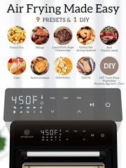 Air Fryer Toaster Oven Combo, 12.6 QT Stainless Steel Airfryer 10 in 1, Convection Oven Countertop 450°F, Non-Toxic for Bake, Ro
