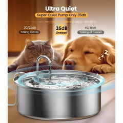 Dog Water Bowl Dispenser,7L Quiet Automatic Dog Water Dispenser Stainless Steel,100% BPA-Free for Cats