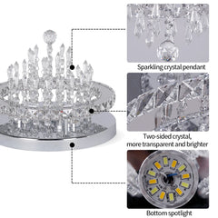 Crystal Chandelier Chrome Ceiling Lamps Led Flush Mount Stainless Steel Fixture Aisle Light Lustre Dining Room Living Room Decor