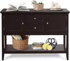Buffet Sideboard, Wood Storage Cabinet, Console Table with Storage Shelf,2 Drawers and Cabinets, Living Room Kitchen Dining Room