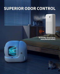 Self Cleaning Cat Litter Box PuraMax Cat Litter Box for Multiple Cats App Control/xSecure/Odor Removal Automatic Cat Litter Box