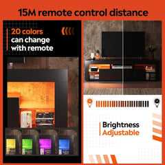 LED Entertainment Center for 60 to 70 Inch TV, Modern TV Console with 2 Drawers, TV Stands for Living Room