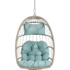 Indoor/outdoor Foldable Rattan Swing Hammock Seat Hanging Egg Chair Without Bracket With Cushion/headrest Garden Furniture Foot