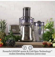 Juice Fountain Juicer Brushed Stainless Steel 70 Fl Oz Fruit Juice Extractor and Vegetables Blender Machine Orange Kitchen Home