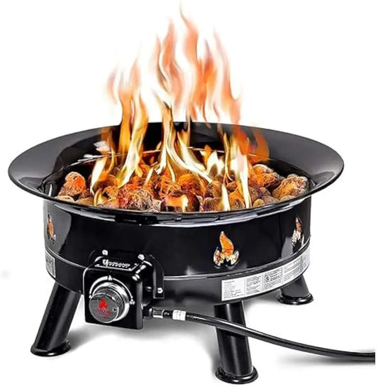 Outland Living Firebowl 883 Mega Outdoor Propane Gas Fire Pit with UV and Weather Resistant Durable Cover, 24-Inch Diameter