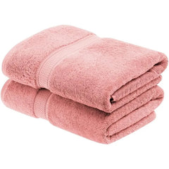 Egyptian Cotton Pile Bath Towel Set of 2, Ultra Soft Luxury Towels, Thick Plush Essentials, Absorbent Heavyweight, Guest Bath