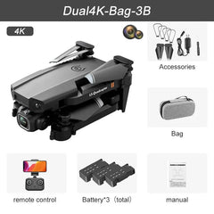 2024 New XT6 Mini Drone 4K 1080P HD Camera WiFi Fpv Air Pressure Altitude Hold Foldable Quadcopter RC Dron Kid Toy Boys GIfts