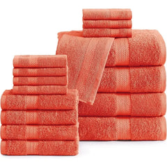 16 Piece Bath Towels - 100% Cotton Towels for Bathroom, Premium Quality Hotel Towels, Highly Soft & Absorbent