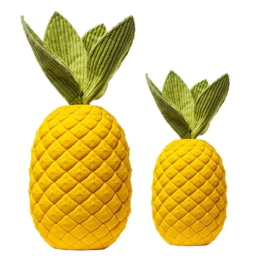 Squeaky Pineapple Dog Toy Natural Rubber Squeaky Indestructible Dog Chew Toys Tough Dog Puzzle Toys Treat Dispensing For Small