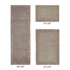 Premium 3 Piece Bathroom Rug Set 100 Cotton Soft Tufted Water Absorbent Reversible Bath Mat Home Spa