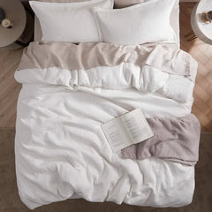Cotton Duvet Cover King - 100% Cotton Waffle Weave Coconut White Duvet Cover King Size, GentleSoft™ and Breathable Bedding Set