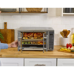 Air Fryer Oven, 10-in-1 Countertop Toaster, Large Enough for 2 Pizzas, Stainless Steel French Doors, XL Sized