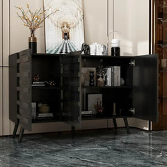 47.2“W Buffet Cabinet Sideboard with 2 Adjustable Shelves, Modern Credenza Cupboard with 3 Stylish Doors, Wood Storage Cabinet.