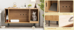 Cat Litter Box Enclosure with Cat Scratch Pad, 37.4" Litter Box Enclosure Furniture Hidden Litter Box, Modern Indoor Cat House