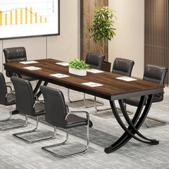 6.5FT Conference Table for 6-8 People 78inch Long Rectangular Seminar Table with Strong Metal Frame Business Furniture Boardroom