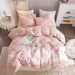 Twin Duvet Cover Kids 100% Cotton Butterfly White for Cute Bedding Set 3Pcs Ultra Soft Breathable Patterned Cartoon Comforter