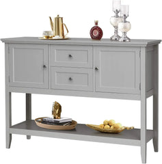 Buffet Sideboard, Wood Storage Cabinet, Console Table with Storage Shelf,2 Drawers and Cabinets, Living Room Kitchen Dining Room