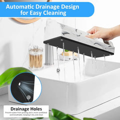 Bathroom Organizer Countertop White Marble Toothbrush Holders for Bathrooms with 3PCS Qtip Holder Dispenser, Toothbrush and Toot