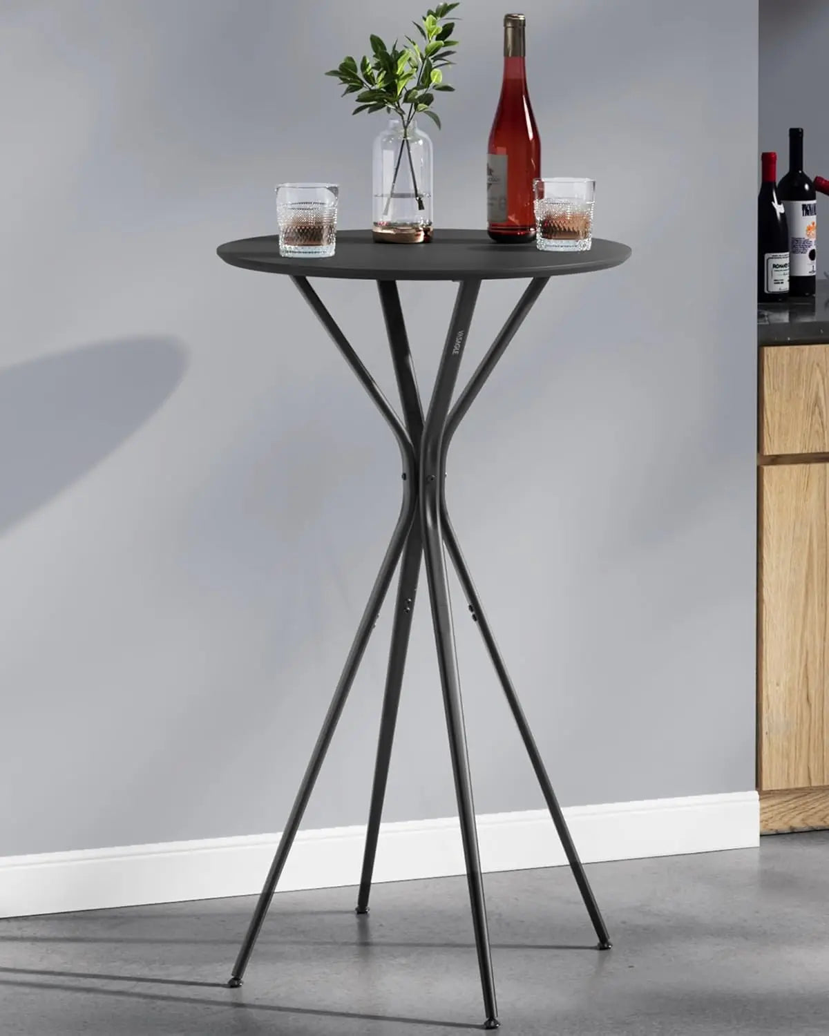 Set of 2 Bar Table,Round Cocktail Table,High Top Pub Bistro Table for Kitchen Dining,Home Bar,Living Room,23.6 x 23.6x41.3Inches