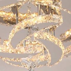 Modern Chandelier Ceiling Lamp K9 Luxury Crystal Led Living Dining Room Decor Pendant Light RC Dimmable Luminaire Home Fixture