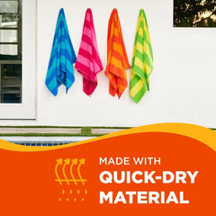 100% Cotton Velour Towels - Oversized Luxury Beach Towels - Absorbent & Fast Drying Beach