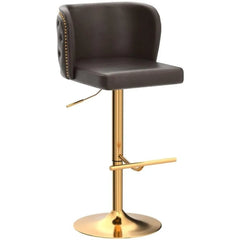 PU Faux Leather Swivel Bar Stools Set of 2 Height Adjustable Kitchen Island Counter Stools Tufted Wingback Dining Stool