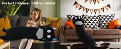 MorisMos Giant Stuffed Animal Cat Body Pillow, 40'' Big Halloween  Stuffed Animal Black Kitten Throw Pillow For kids,Adults