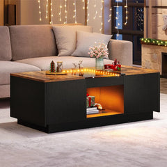 Modern LED Coffee Table with Storage, USB & Type-C Ports – Smart Living Room Centerpiece