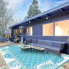 Outdoor Rug Carpet for Patio 6' x9' Waterproof Reversible Plastic Straw Rug Portable Outside Area Rug Camping Mat for Patio