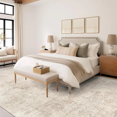 Washable Rugs 8x10, Stain Resistant Rugs for Living Room, Foldable Machine Washable Area Rug (Beige, 8'x10'), Carpet