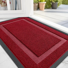 Front Door Mat Indoor Outdoor Entrance, Waterproof All-Season, All-Weather Doormat, Sturdy Natural Rubber, Fade Resistant,