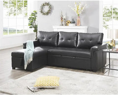 Sleeper Sectional Sofa with Convertible Sofa Bed & Storage Chaise