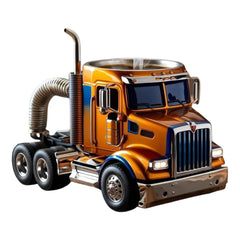 200-250ml Funny Semi-Truck Coffee Mugs Stainless Steel Drinkware Cups Handcrafted Water Bottle Resin Beer Mug for Novelty Gift
