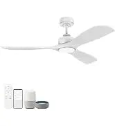 52 "Smart Low Profile ceiling Fans with Lights Remote,Quiet DC Motor,Outdoor Indoor Flush Mount Fan,Control WIFIAle