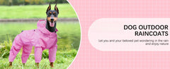 Dog Raincoat 4 Legs Dog Rain Jacket Pet Waterproof Rainproof Jacket with Leash Hole Reflective Lightweight Waterproof Jacket