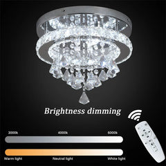 Crystal Chandelier Chrome Ceiling Lamps Led Flush Mount Stainless Steel Fixture Aisle Light Lustre Dining Room Living Room Decor