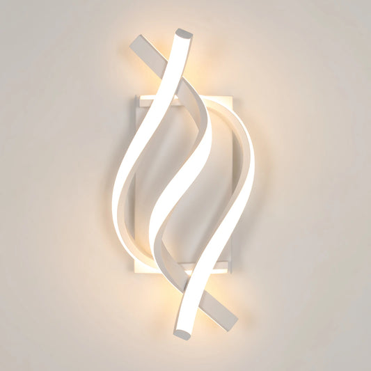 Wall Sconces, Spiral Modern LED Wall Sconce Lighting, 3000K Indoor Wall Light, Acrylic LED Wall Lamp for Bedroom, Bathroom, Livi