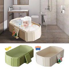 Foldable Baby Bathtub Foldable Baby Bath Portable Shower Basin Includes 5 Balls 2 Ducks Water Toy For Kids 0-8 Years Old Boys