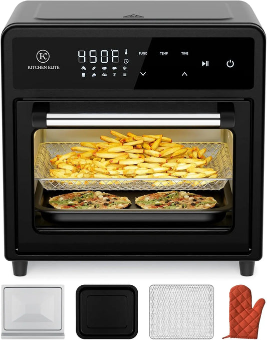 Air Fryer Toaster Oven Combo, 12.6 QT Stainless Steel Airfryer 10 in 1, Convection Oven Countertop 450°F, Non-Toxic for Bake, Ro