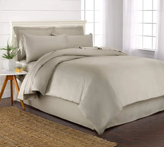 Queen Duvet Cover, 3 Piece Set, Genuine 100% Organic Viscose Derived from Bamboo, Luxuriously Soft and Cooling, 2 Pillowcases