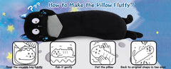 MorisMos Giant Stuffed Animal Cat Body Pillow, 40'' Big Halloween  Stuffed Animal Black Kitten Throw Pillow For kids,Adults